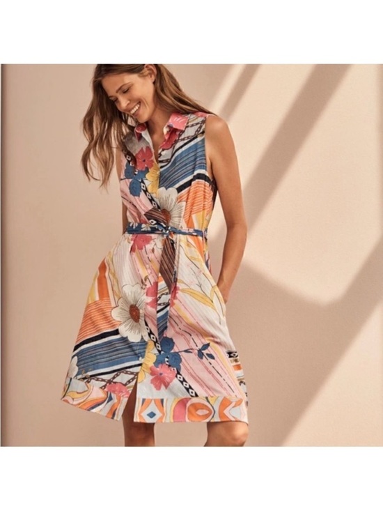 CHARLIE B Dresses & Skirts - Charlie B Multicolor Floral & Geometric Sleeveless Midi Dress
